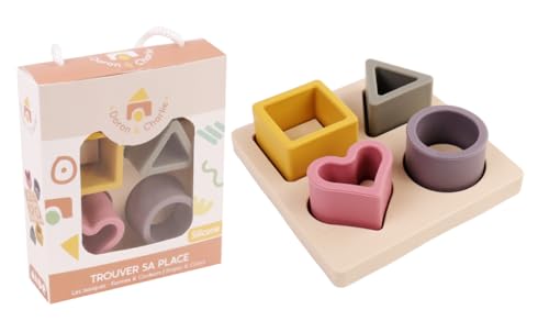 DORON & CHARLIE - Juego de Formas - Accesorio de Puericultura - 056340 - Silicona - Aprendizaje - Juguete para Niños - Accesorio de Puericultura - Bebé - 1ra Edad - A Partir de 12 Meses