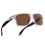 Bnus polarized sunglasses for men women shades with spring hinges HD PC Lens Scratch Proof UV400 protection (B7066 Crystal Pink / B15)