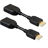 Sound Wave 【 HDMI 延長ケーブル 0.15M 2本 】 短い TV Stick延長 4K 3D HDMI2.0 オスーメス 15cm Fire TV Stick/Roku Stick/Switch対応 + F.Wave ｵﾘｼﾞﾅﾙ ﾚｻﾞｰ調 MicroFiber お手入れｸﾛｽ (10×10cm) HDMI MF15(2本)