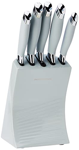 Morphy-Richards-976033-Dune-5-Piece-Knife-Block-with-High-Grade-Stainless-Steel-Blades-and-Ergonomic-Design-Saga-Green