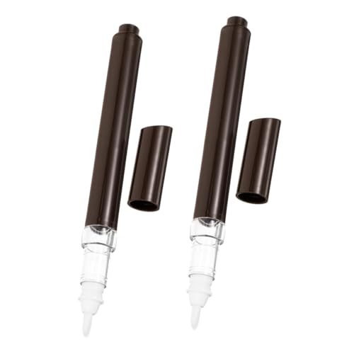 OUNONA 2Pcs Refillable Cuticle Oil Pen with Brush Head Transparent Window Lip Gloss Container for Women Vibrant Shade Applicator for Manicure and Teeth