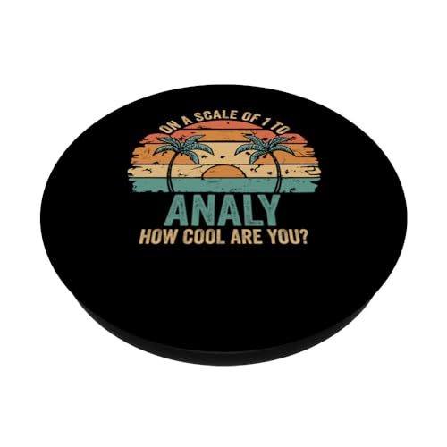 ANALY Cute Retro Girls Groovy ANALY Personalized Name PopSockets Swappable PopGrip, Black - Image 2