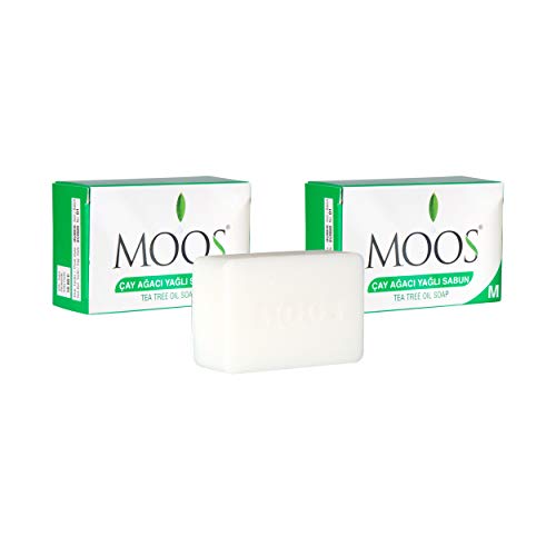 MOOS Savon à l'huile d'arbre à thé Pack de 3 (100 gr X 3) Acné et points noirs
