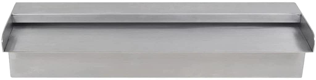 Stainless Steel Wall Mounted Pool Waterfall Fountain Spillway | 18 Inch SS304 Rectangular Cascade Water Blade for Swimming Pool, Garden Pond, Landscape & Outdoor Water Feature (Silver, 45 cm)-image-48