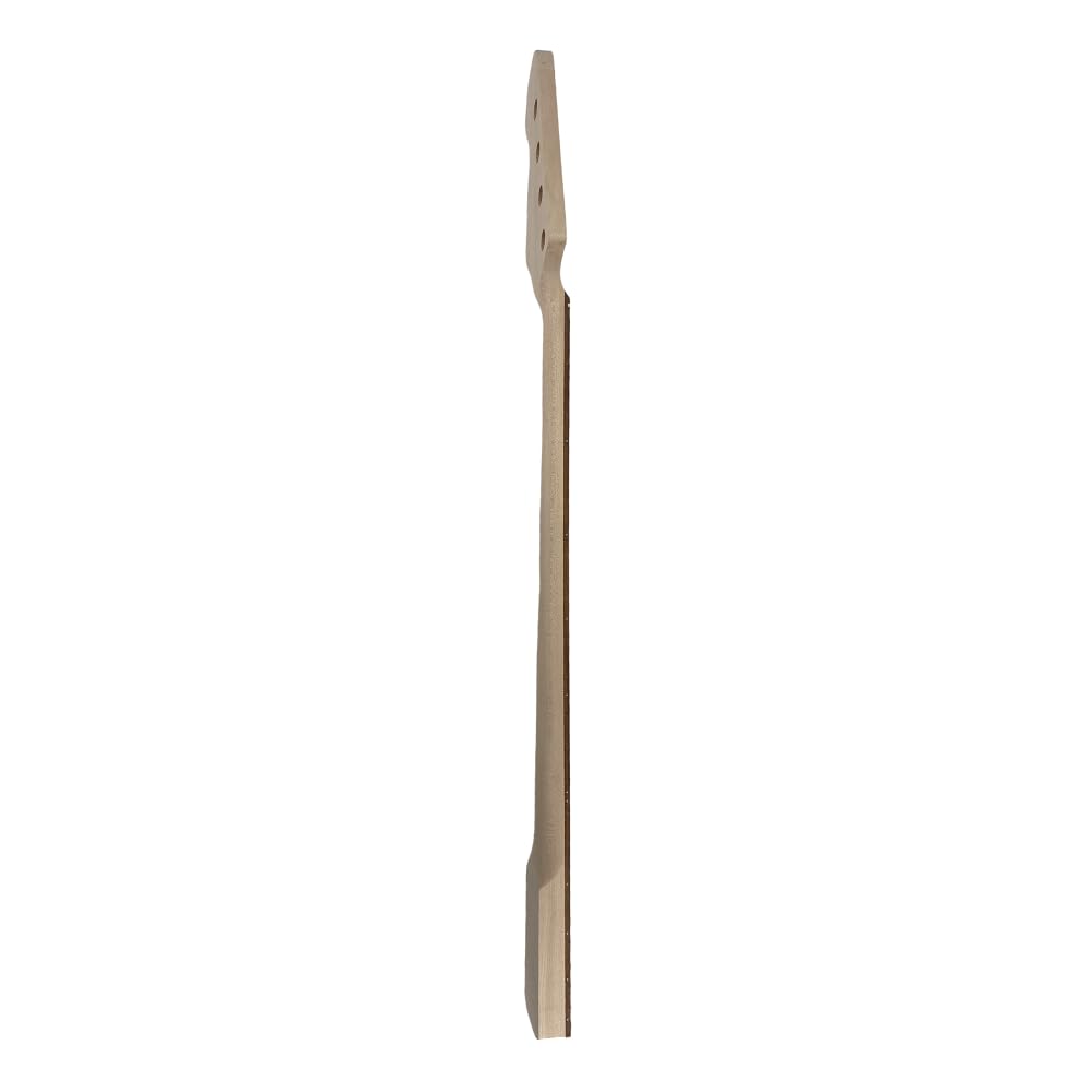 Manche de rechange pour guitare basse style J - Échelle de 86,4 cm, 21 frettes, touche en érable/palissandre - Incrustation de points - Talon de 65 mm, écrou de 38 mm, réglage du bas