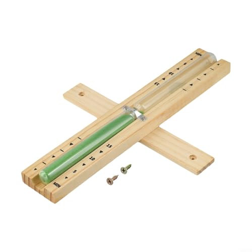 Besttoolifes Clessidra per sauna, clessidra con sabbia, 15 minuti, in legno, resistente al calore, accessori per sauna, per bagno turco, yoga, esercizi, aule, timer in vetro di sabbia bianca (verde)