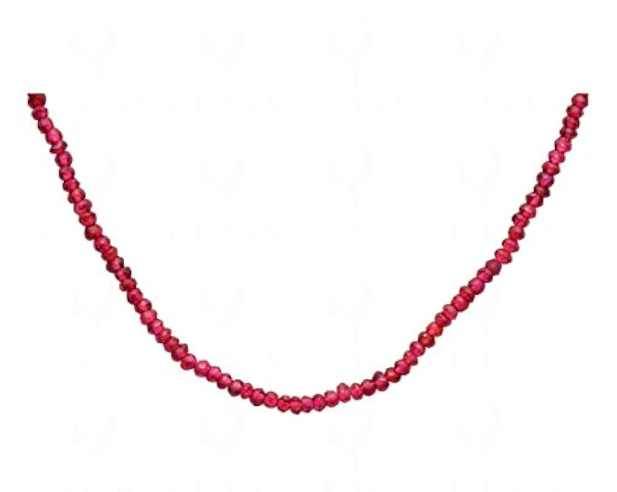 Jaipur Red Garnet Gemstone Round Faceted Bead Strand