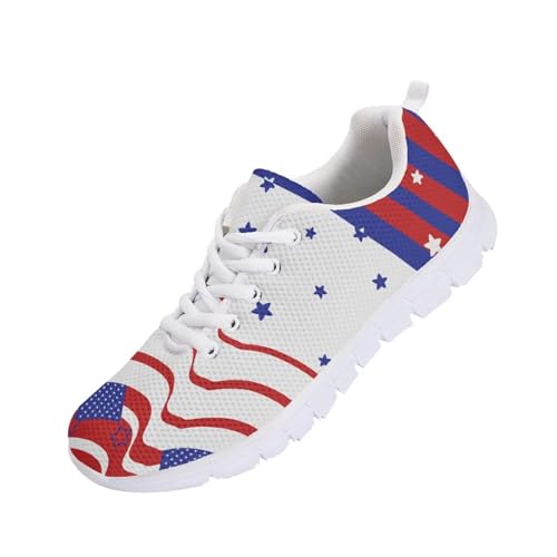 Image of GIFTPUZZ Mens Lace Up Athletic Trainers Running Sneakers Wedge Breathable Gym Lightweight Sports Tennis Shoes