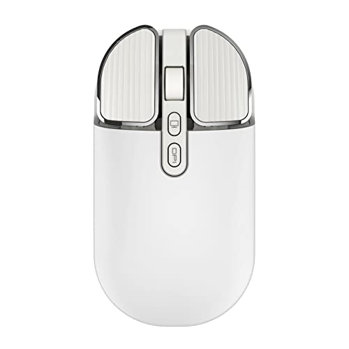 Image of 2.4G Wireless Rechargeable Mouse with USB Receiver,One Click Return to Desk,Mute Button,Power Saving, 2400DPI Optical Cute Girls Mouse for Laptop,Notebook,PC,Tablet (White)