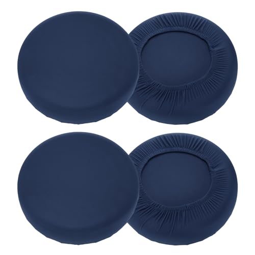 sourcing map 4 Pack Stool Covers Round, 16-20 Inch Bar Stool Covers Washable Dustproof Slipcover Seat Cushion with Elastic for Bar Kitchen Living Room Decor, Navy Blue