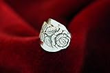  Ring Mokkalöffel mit Rose R141-Besteckschmuck