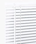 White PVC Venetian Blind Window Blinds Easy Fit Twist Open Close Control Wand Pull Cord Shutters Home Office (240 cm x 150 cm)
