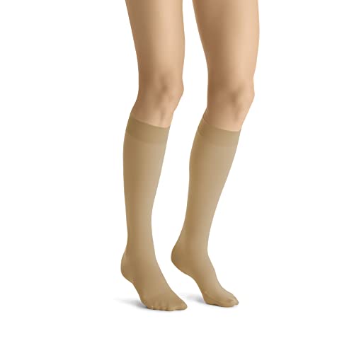 Image of BSN Medical 119545 Jobst Ultra Sheer Compression Stocking, Knee High, 20-30 mmHG, Closed Toe, X-Large, Honey