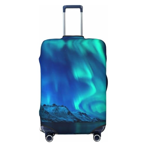 Northern Lights Print Suitcase Cover Luggage Protector Washable Elastic Fashionable Travel Gear Cover