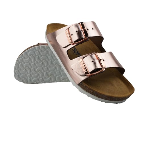 Image of Kids' 100% Genuine Leather Sandals - Comfortable Smart Foam Footbed, Adjustable Straps, Durable Non-Slip Sole and Stylish