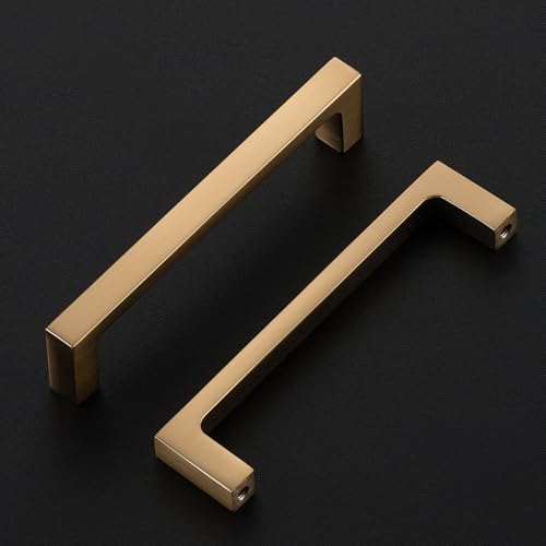 Image of Ravinte Champagne Bronze Kitchen Cabinet Solid Handles,4 Inch,5 Pack