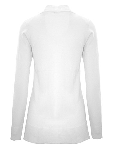 Image of Cielo Women's Solid Basic Open Front Pockets Knit Sweater Cardigan