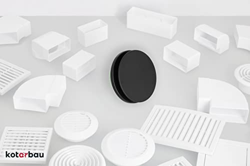 KOTARBAU® Tellerventil Rund für Rohranschluss Ø 125mm Schwarz Anemostat Ablufttellerventil Lüftungsgitter Deckenventil Kunststoff Decken Diffusor Abluft Lüftungsventile Abdeckungs Ausgangswand Decken