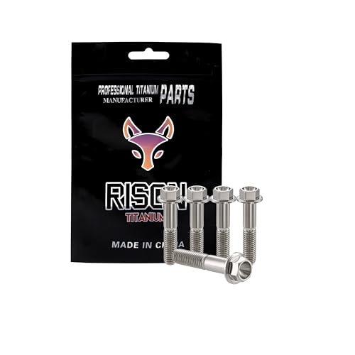 Image of Rison Titanium Bolts Flanged Hex Head Bolt M6x1.0x25mm 6AL4V Aerospace Grade Ti Bolt Original Color Titanium Screw for Motorcycle Car Modification Pack of 5