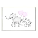Stupell Industries Mama and Baby Elephants Wall Plaque Art, 10 x 0.5 x 15, Proudly Made in USA