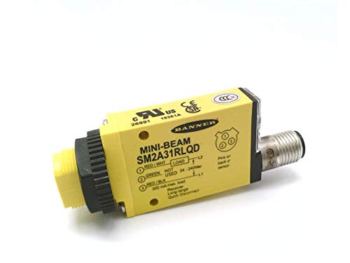 BANNER ENGINEERING SM2A31RLQD (26991), 2 Wire, 24-240 VAC, 30 Meter Range, for EMITTER See Part # SMA31ELQD, PHOTOELECTRIC Sensor, Receiver