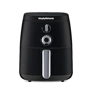 Morphy Richards 5 Litre Classic Air Fryer|Easy Knob Control|Adjustable Time & Temperature Control|Voltage Fluctuation Protection|Non-stick Coated Basket, Accessories|2-Yr Warranty by Brand|Black|1500W