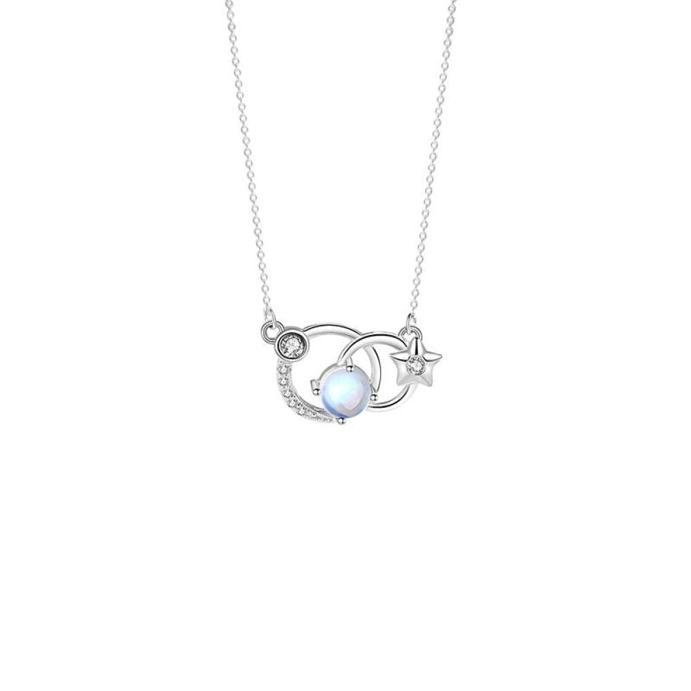 collana Collana in argento, zodiaco sterling per donne eleganti signore zirconi pietra di luna ciondolo regalo gioielli regalo di compleanno per ragazze