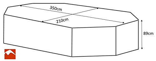 HBCOLLECTION Telo Copri Tavolo E Sedie Rettangolare - 350cm, Poliestere PVC, Impermeabile E UV Resistente