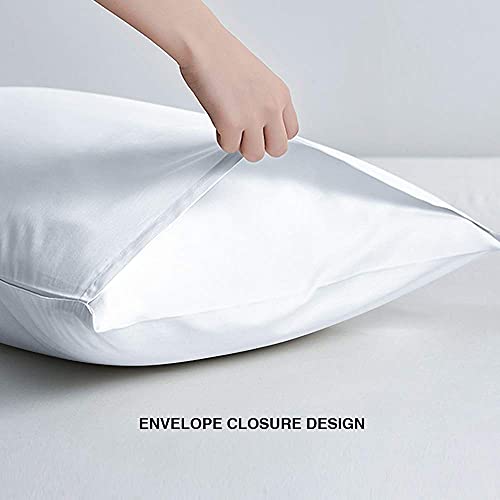 FLXXIE Body Pillow Cover - Super Soft Microfiber 20x54 Body Pillow Case - Envelope Closure, Wrinkle, Stain Resistant White Body Pillow Cover, 20x54, White