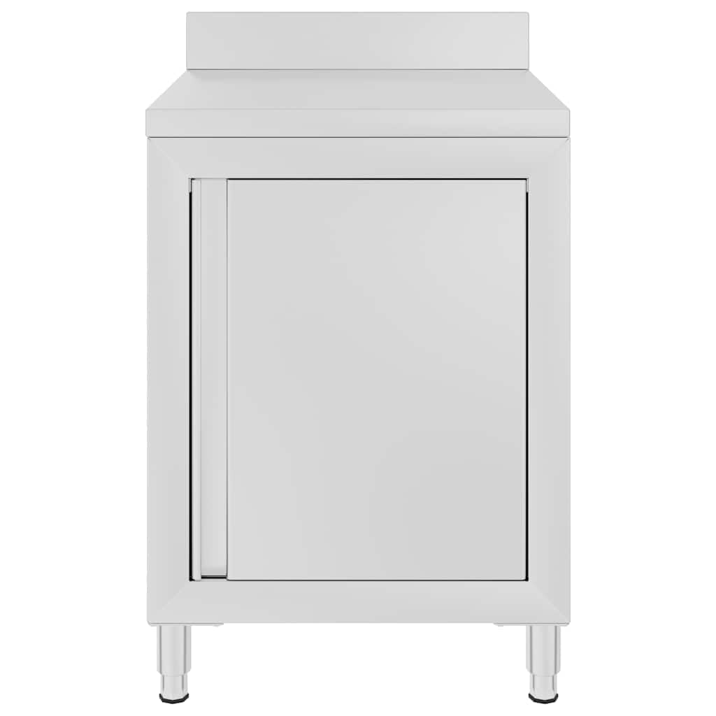 Gastro-Arbeitstisch mit Schrank, 60x60x96 cm, Edelstahl