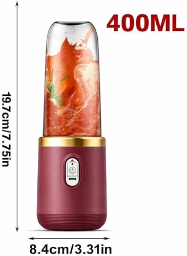 Image of Portable Blender Electric Juicer USB Rechargeable Fruit Mixers Mini Personal Smoothie Maker 6 Blades 3 Gears Ideal for smoothies,Stand,for Home Storage Living Room,Entryway