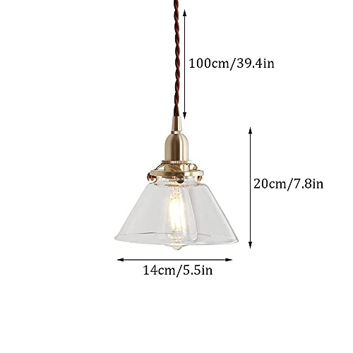 Lámpara colgante con base E27 y cristal transparente para techo 6