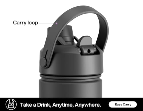 POWCAN 26 oz Insulated Water Bottle with 2-in-1 Straw and Spout Lid, Keep Cold 24H, Leak-Proof, Fits in Car Cup Holder, Stainless Steel Water Bottle for Sports, Travel, and School (Dark Knight) #4