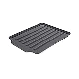 Copco Large Black Drain Board Fits Under Any Large Dish Rack to Catch Water or for Larger Pots Alone, Angled Base Allows for Self Draining with Raised Ribs to Prevent Water from Puddling