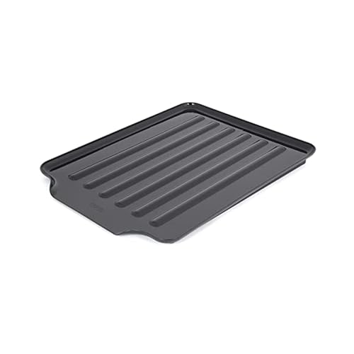 Copco Large Black Drain Board Fits Under Any Large Dish Rack to Catch Water or for Larger Pots Alone, Angled Base Allows for Self Draining with Raised Ribs to Prevent Water from Puddling