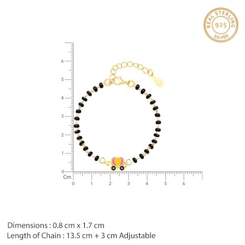 GIVA 925 Silver 18k Gold Plated Rose Gold Infact Bracelet | Adjustable| Gifts for Kids & Babies