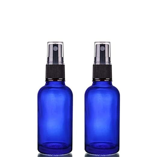 PHARCOS 50 Ml Blue Tiny| Empty|Refillable Glass Bottles With Fine Black Mist Spray For DIY Perfume | Essential Oils | Blends | Aromatic Water | Beauty Products | Easy To Fill And Reuse Pack of 2-image-47