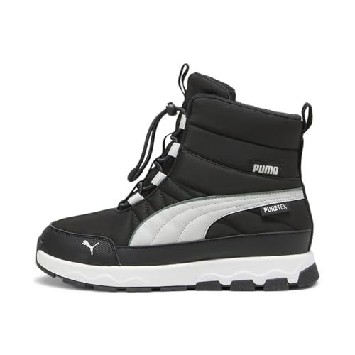 Puma Unisex-Child, Evolve Boot, Puma Black-Ash Gray-Puma White, Big Kid 4