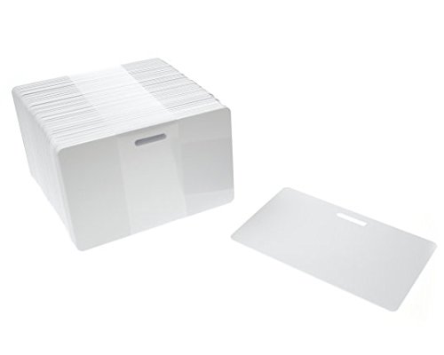 Identity-Plus: Blank White PVC Plastic ID Card with Punched Slot (Landscape) (50)