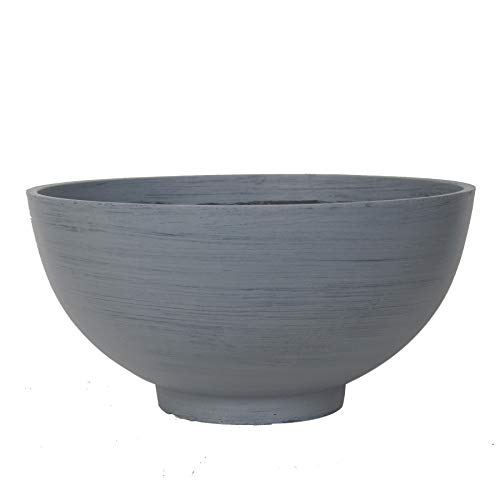 Gardener Select BRR13-023 Bowl Brick Black/Grey Planter, 13"