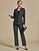 luvamia Women's Two Piece Sets Pants Suits Dressy Business Casual Outfits Professional Blazer Pantsuits Set Work Office Charcoal Small Fits US 4-6