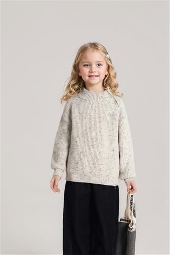 Girls Side Zipper Sweaters Crewneck Long Sleeve Pullover Casual Sweater Tops 2-14 Years2