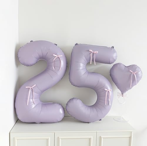 Image of Pastel Purple 2 Number Balloons,40 Inch Light Purple 2 Balloons Large Helium Foil Mylar Purple Number 2 Balloon for Birthday Party Anniversary Decorations