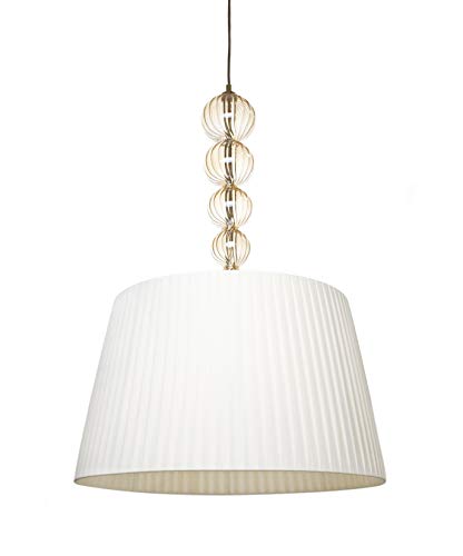 Imperato Illuminazione Lámpara de techo de cristal soplado ámbar con pantalla de color marfil Cover