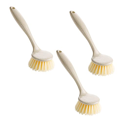 SHERCHPRY Long Handle Pot Brush 3-Pack Dish Cleaning Brush Kitchen Scrubber Dish Washing Tools Non-s Scratch