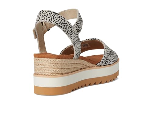 Image of TOMS Women's Diana Wedge Heel Sandal, Leather Upper, Rope-Wrapped Midsole, Adjustable Strap, Buckle, OrthoLite Insole