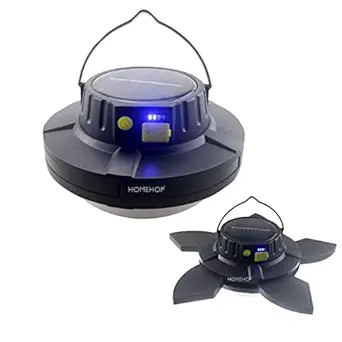 Homehop 60W Solar Led Rechargeable Emergency Light, Waterproof ,USB Portable Hanging Camping Lamp, for Home, Outdoor and Indoor.(ABS,Cool White Pack of 1)