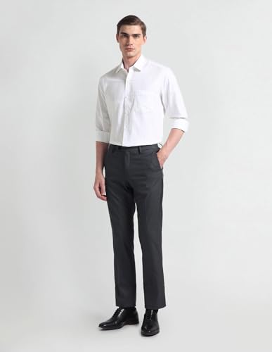 Image of Arrow Solid Slim Fit Mens Formal Shirt - 100% Cotton, Breathable & Comfortable, Full Sleeves Shirts for Men
