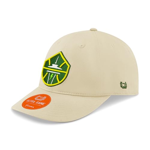 Ultra Game WNBA Official Adults Slick Baseball Cap Hat, Seattle Storm, Sand, One Size