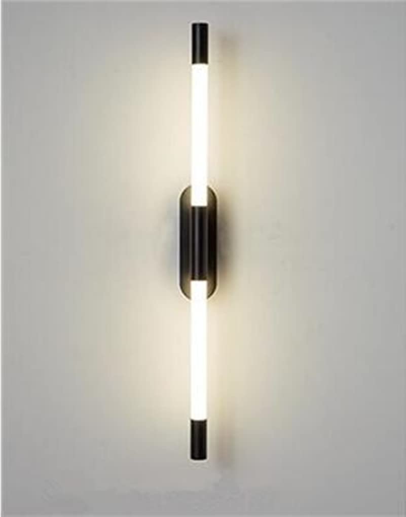 LED 10W Interior Moderno Aplique Minimalismo Apliques 3000K blanco cálido Aplique de pared para Salón dormitorio Escalera Pasillo 60 * 5cm,Negro